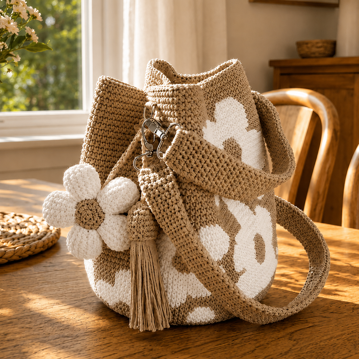 Handmade Crochet Flower Bag